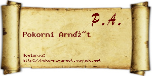 Pokorni Arnót névjegykártya